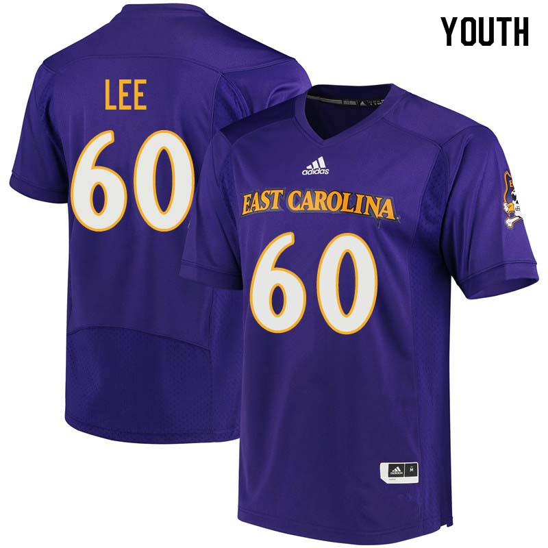 Youth #60 Austin Lee East Carolina Pirates College Football Jerseys Sale-Purple